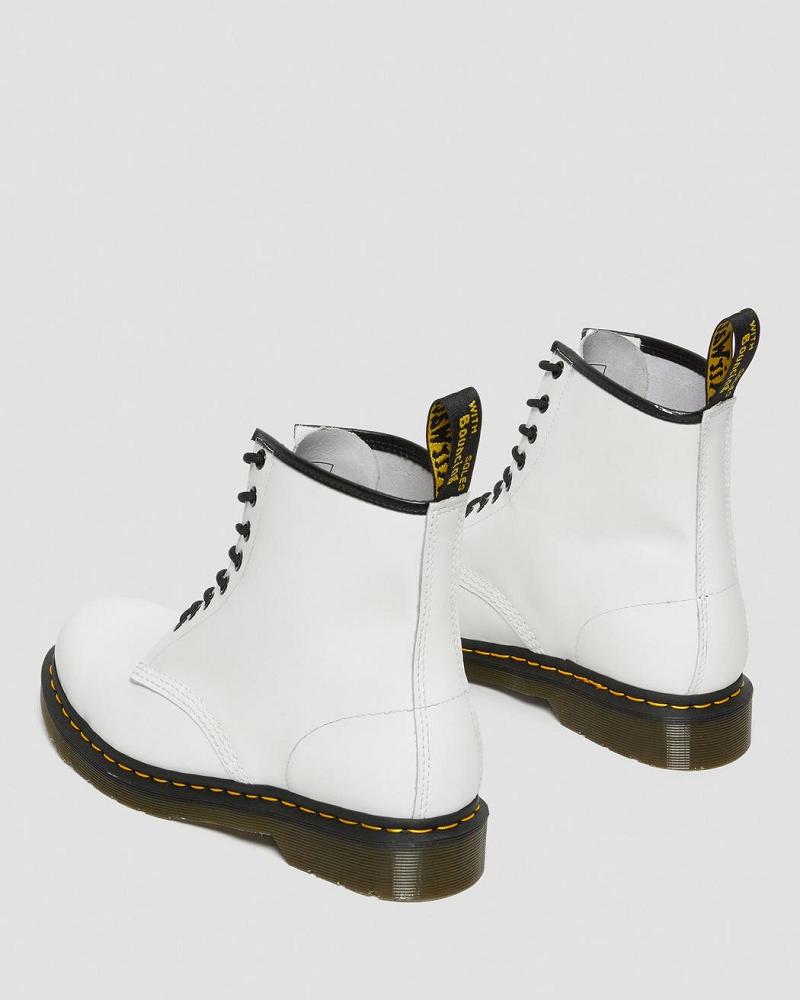 White Women's Dr Martens 1460 Smooth Leather Lace Up Boots | CA 207FDN